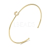 Rack Plating Brass Micro Pave Clear Cubic Zirconia Letter Open Cuff Bangles BJEW-A018-01G-C-1