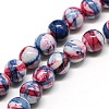Dyed Round Synthetic Gemstone Ocean White Jade Beads Strands G-F085-8mm-01-1