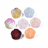 Two Tone Spray Painted Transparent Acrylic Beads X-ACRP-S679-39-2