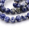 Natural Blue Spot Jasper Round Bead Strands G-N0120-48-8mm-1