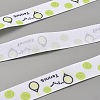 5 Yards Tennis Print Polyester Grosgrain Ribbon OCOR-WH0085-64C-3