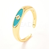 Horse Eye Golden Enamel Rings for Women KK-G404-16-4