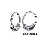 Rhodium Plated 925 Sterling Silver Circle Beaded Huggie Hoop Earrings for Women JE912A-01-3