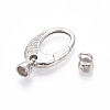 925 Sterling Silver Micro Pave Clear Cubic Zirconia Spring Gate Clasps STER-T008-151P-2