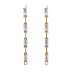 Brass Clear Cubic Zirconia Stud Earring Findings KK-N232-13-NF-2