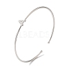 Rack Plating Brass Micro Pave Clear Cubic Zirconia Letter Open Cuff Bangles BJEW-A018-01P-A-1
