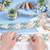 5 Yards Chinese Style Embroidery Organza Ribbons OCOR-FG0002-18-3