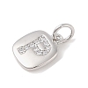 Rack Plating Brass Micro Pave CLear Cubic Zirconia Charms KK-E110-14P-P-2