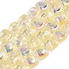 Electroplate Transparent Glass Beads Strands EGLA-N057-02A-03-1