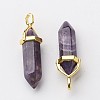 Natural Amethyst Pointed Pendants X-G-G902-A04-1