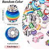 60Pcs Lantern-Shaped Striped Pattern Resin Rhinestone Beads KK-SC0007-83-2