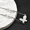 304 Stainless Steel Butterfly Link Bracelets BJEW-C098-01D-P-3