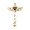 Brass Micro Pave Cubic Zirconia Pendants KK-B161-12G-03-1