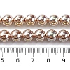 UV Plating Pearlized Glass Pearl Beads Strands GLAA-F128-01B-T15-2