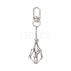 Stainless Steel Braided Chain Macrame Pouch Empty Stone Holder Pendant Decorations HJEW-JM02055-1