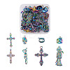 32Pcs 8 Style Rainbow CoLOR Alloy Pendants PALLOY-SW0001-02-1