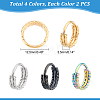 8Pcs 4 Colors Twisted Ring Hoop Earrings for Girl Women STAS-DC0008-52-6