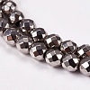 Electroplate Non-magnetic Synthetic Hematite Beads Strands X-G-J169B-4mm-07-3