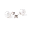 6 Pair Shell Pearl Round Ball Stud Earrings EJEW-A067-18A-P-3