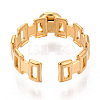 Rectangle 304 Stainless Steel Cuff Ring Components STAS-T066-01G-3