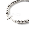 Tarnish Resistant Cross Link Bracelets for Men Women BJEW-JB06687-02-5