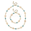 Starfish & Turtle Synthetic Turquoise Beaded Necklace & Bracelet Sets SJEW-JS01385-01-2