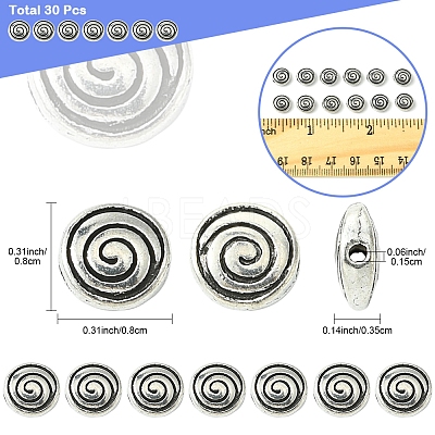 30Pcs Tibetan Style Alloy Beads TIBEB-FS0001-12-1