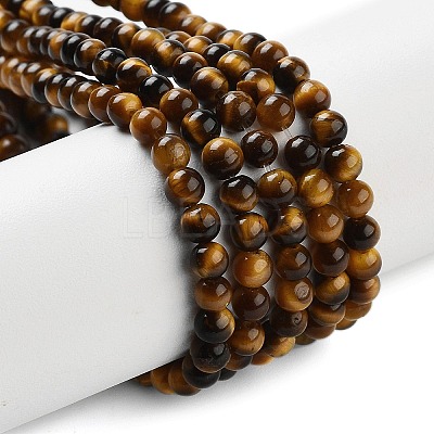 Natural Tiger Eye Beads Strands G-G099-4mm-4-1