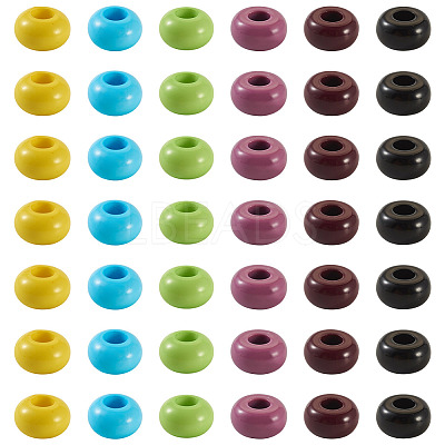 120Pcs 6 Colors Opaque Acrylic European Beads SACR-TA0001-24-1