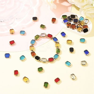 40Pcs 8 Colors Transparent Handmade Lampwork Beads LAMP-YW0004-31-1