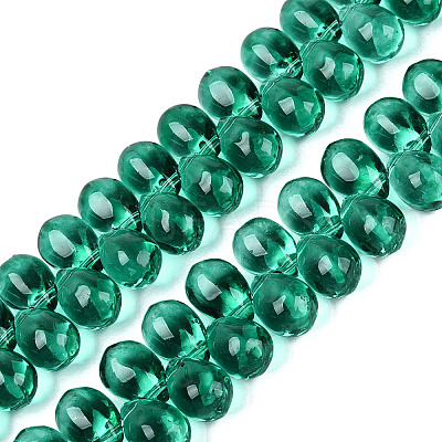 Baking Paint Transparent Glass Beads Strands GL-N005-02A-D08-1