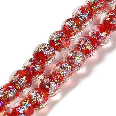 Handmade Dichroic Foil Glass Beads Strands DICH-U001-02I-1