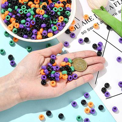 800Pcs 4 Colors Opaque Plastic Beads KY-FS0001-41-1