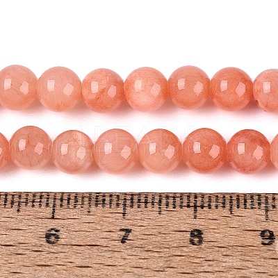 Natural Dyed Yellow Jade Gemstone Bead Strands G-R271-6mm-Y31-1