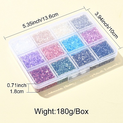 180G 12 Colors Glass Bugle Beads SEED-YW0002-79-1
