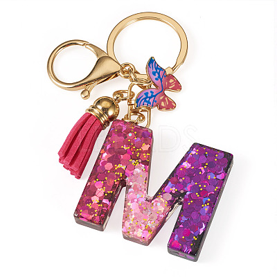 Alloy Resin Butterfly Keychains KEYC-TADJ0002-02G-M-1