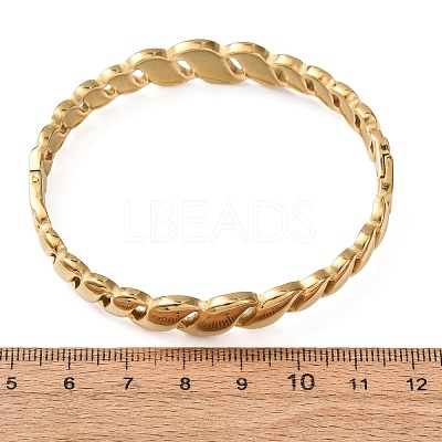 304 Stainless Steel Hollow Twisted Chain Open Hinged Cuff Bangles SA-CBA7A40-05G-1