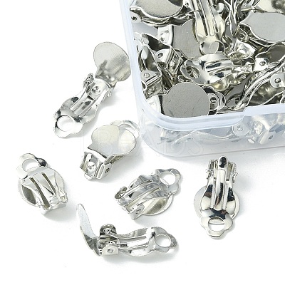 50Pcs Iron Clip-on Earring Settings IFIN-YW0003-03-1