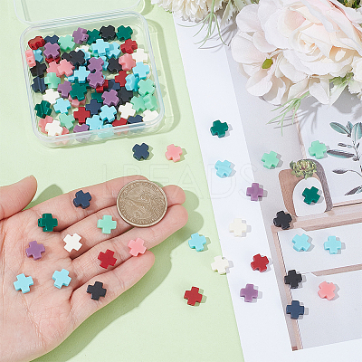 100Pcs 10 Colors Synthetic Coral Beads CORA-UN0001-01-1
