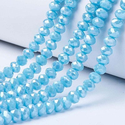 Electroplate Glass Beads Strands EGLA-A034-P1mm-B15-1