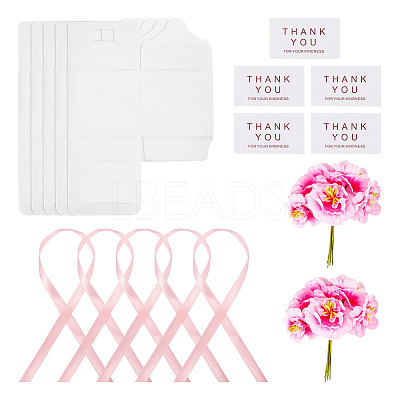 Clear PVC Candy Gift Packaging Boxes with Ribbon & Artificial Flower CON-TAC0001-20A-1