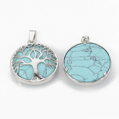 Synthetic Turquoise Pendants G-S292-10B-P-1