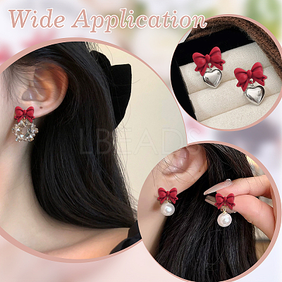 42Pcs Alloy Bowknot Stud Earring Findings EJEW-ME0001-28-1