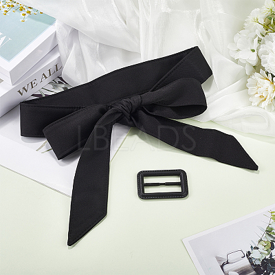 2Pcs Tie a Knot Polyester Waist Belt with Plastic Buckle AJEW-GF0014-53B-1