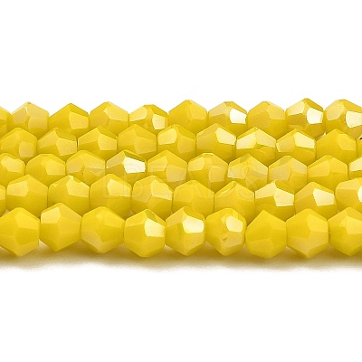 Opaque Solid Color Electroplate Glass Beads Strands GLAA-F029-P4mm-A05-1
