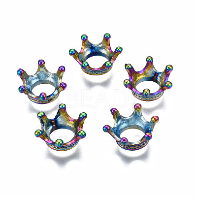 Rainbow Color Alloy Bead Caps PALLOY-N163-101-NR-1
