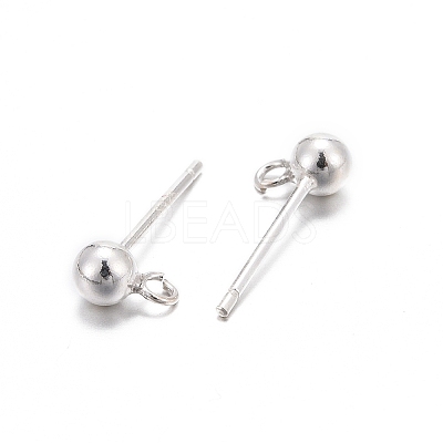 925 Sterling Silver Ear Stud Findings STER-K167-042C-S-1