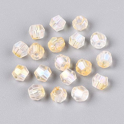 Transparent Spray Painted Glass Beads X1-EGLA-N018-4mm-09-1