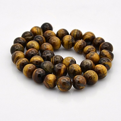 Natural Tiger Eye Round Beads Strands G-N0120-14-10mm-1