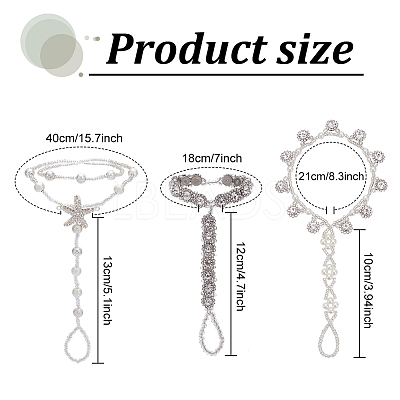 6Pcs 3 Style Clear Resin & ABS Plastic Flower & Starfish Toe Ring Anklets Set AJEW-AN0001-02-1